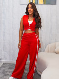 Women's Casual Sleeveless Cropped Top & Pants Two-Piece Set