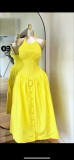 Summer Women's Plus Size Sexy Strap Dress Low Back Slim Fit Slim Waist Flared Maxi Dress