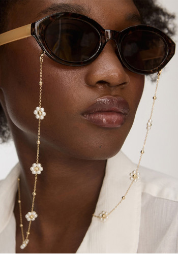 Women's Pearl Flower Eyeglass Chain Anti-Slip Glasses Holder & Mask Chain
