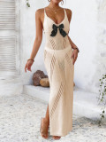 Women's Holidays Lace-Up Slit Sexy Lace Strap Beach Maxi Dress