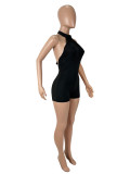 Women Sexy Halter Neck Tie-Waist Sleeveless Romper