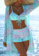 Women Sexy Long-Sleeved Mesh Cover-Up Swimwear Three-Piece