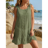 Women Bikini Cover-Up Ruffle Lace-Up Bow Beach Skirt