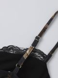 Women Summer Print Sexy Lace Patchwork Asymmetrical Maxi Strap Dress