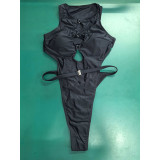 Women Sexy V-Neck Hollow-Out Slit One-Piece Swimwear