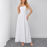 Women Summer Sexy Backless Lace-Up Herringbone Maxi Strap Dress
