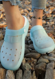 Summer Women's Platform Clogs Soft Sole Waterproof Quick-Dry Non-Slip Closed Toe Jelly Shoes