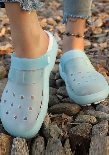 Summer Women's Platform Clogs Soft Sole Waterproof Quick-Dry Non-Slip Closed Toe Jelly Shoes