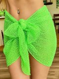 Women Sequin Shawl Wrap Skirt Bikini Cover-Up Mesh Beach Skirt