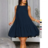 Women French Summer Sleeveless Tulip Dress
