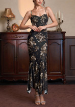 Women Summer Print Sexy Lace Patchwork Asymmetrical Maxi Strap Dress Women Summer Print Sexy Lace Patchwork Asymmetrical Maxi Strap Dress