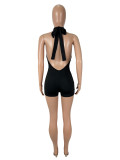 Women Sexy Halter Neck Tie-Waist Sleeveless Romper