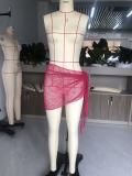Women Sequin Shawl Wrap Skirt Bikini Cover-Up Mesh Beach Skirt