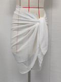 Women's One-Piece Lace-Up Chiffon See-Through Beach Skirt