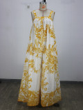 Women Holidays Printed Spaghetti Strap Wide-Leg Jumpsuit