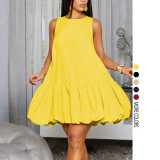 Women French Summer Sleeveless Tulip Dress