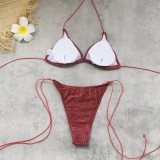 Women Lace-Up Sexy Backless Two-Piece Swimwear