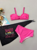 Women Sexy Lace-Up Bikini Holidays Swimwear Three-Piece