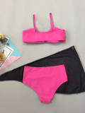 Women Sexy Lace-Up Bikini Holidays Swimwear Three-Piece