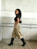 Women Washed Dirty Denim Capri Pants