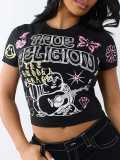 Women Summer Short-Sleeve Printed T-Shirt Top