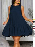Women French Summer Sleeveless Tulip Dress