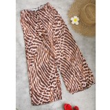 Women Leopard Print Sexy Backless Top and Mesh Pants Two-Piece Set