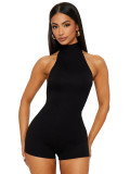 Women Sexy Halter Neck Tie-Waist Sleeveless Romper