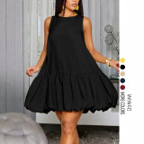 Women French Summer Sleeveless Tulip Dress