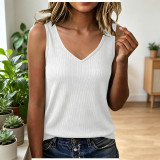 Women Spring/Summer V-Neck Knitting Top