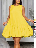 Women French Summer Sleeveless Tulip Dress