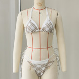 Women Faux Two-Piece Lace-Up Sexy Backless Bikini Two-Piece Swimwear
