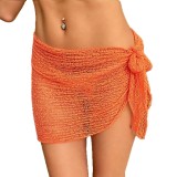 Women Sequin Shawl Wrap Skirt Bikini Cover-Up Mesh Beach Skirt