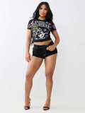 Women Summer Short-Sleeve Printed T-Shirt Top