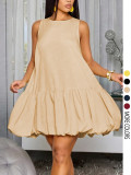 Women French Summer Sleeveless Tulip Dress