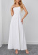 Women Summer Sexy Backless Lace-Up Herringbone Maxi Strap Dress