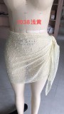 Women Sequin Shawl Wrap Skirt Bikini Cover-Up Mesh Beach Skirt