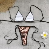 Women Leopard Print Sexy Backless Top and Mesh Pants Two-Piece Set