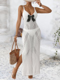 Women's Holidays Lace-Up Slit Sexy Lace Strap Beach Maxi Dress