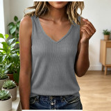 Women Spring/Summer V-Neck Knitting Top