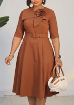 Women's Summer African Chic Elegant Half Sleeve Midi Dress Women's Summer African Chic Elegant Half Sleeve Midi Dress