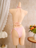 Women's Holidays Floral Embroidery Bikini Beach Skirt Three-Piece Swimsuit