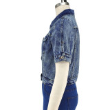 Women's Short Sleeve Denim Jacket