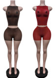 Women's Sun Protection Cami Shorts High Stretch Slim Fit Two-Piece Set
