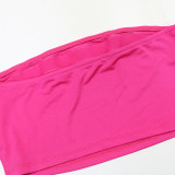 Women's Strapless Letter Tape Sports Skirt Set
