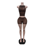 Women's Sun Protection Cami Shorts High Stretch Slim Fit Two-Piece Set