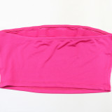 Women's Strapless Letter Tape Sports Skirt Set