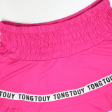 Women's Strapless Letter Tape Sports Skirt Set
