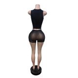 Women's Sun Protection Cami Shorts High Stretch Slim Fit Two-Piece Set