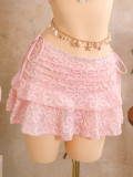 Women's Holidays Floral Embroidery Bikini Beach Skirt Three-Piece Swimsuit